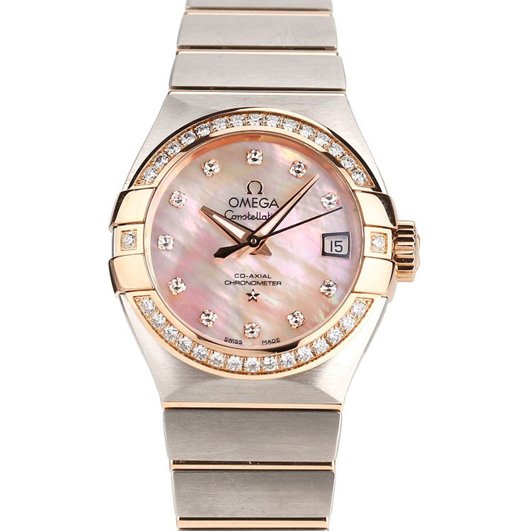 彩色贝母面[9.8新]欧米茄星座自动机械女表123.25.27.20.57.001