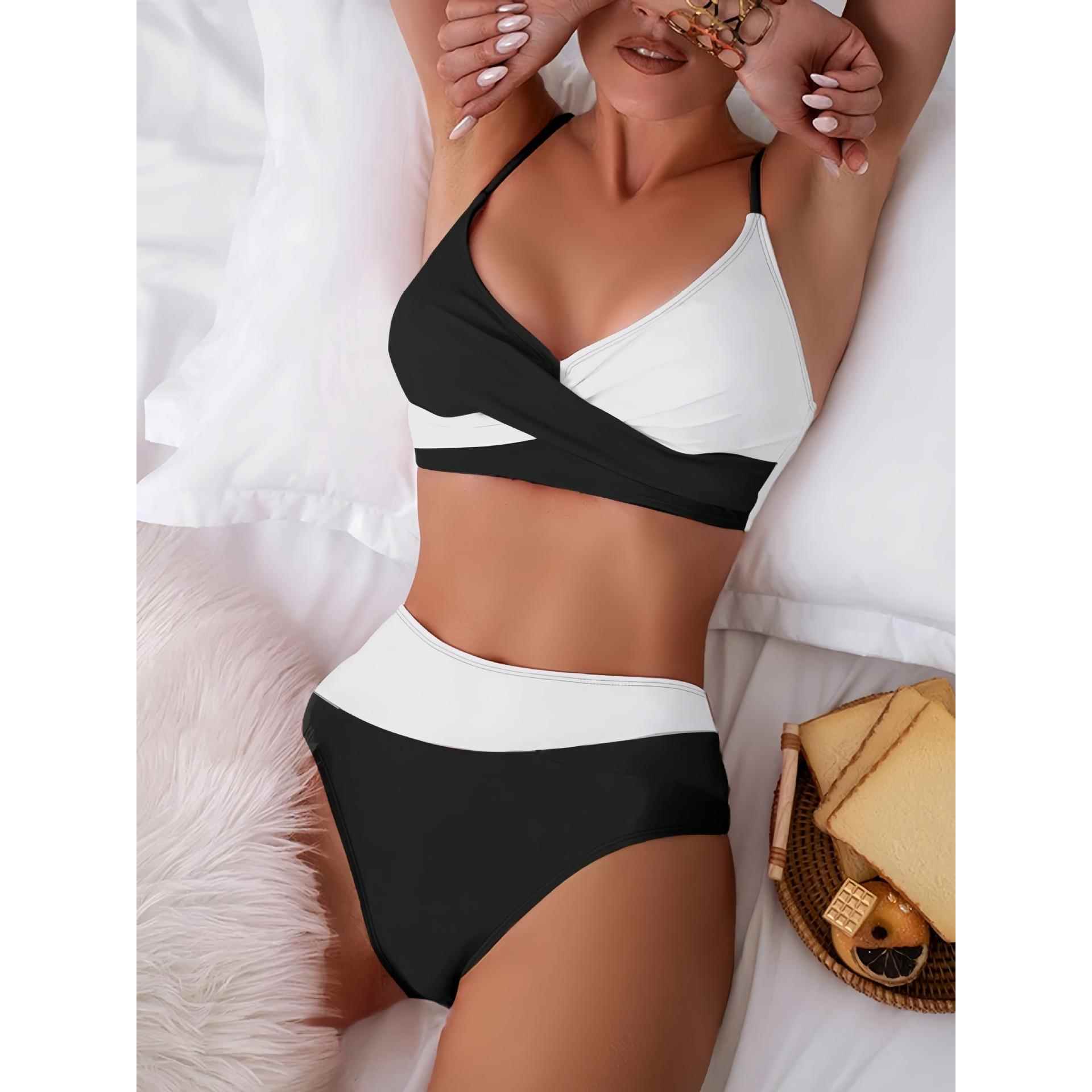 swimsuit color Swimsuit color contrast two-piece solid sexy