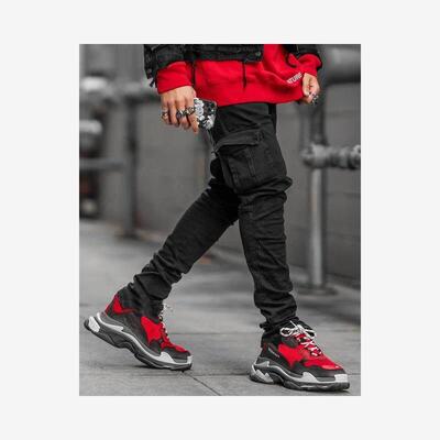 Jeans Men Pants Casual Cotton Denim Trousers Multi Pocket