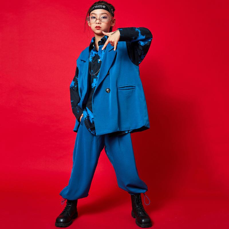 少儿童街舞套装男童嘻哈hiphop帅气六一舞台走秀女童爵士舞演出服