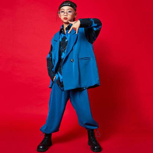 少儿童街舞套装男童嘻哈hiphop帅气六一舞台走秀女童爵士舞演出服