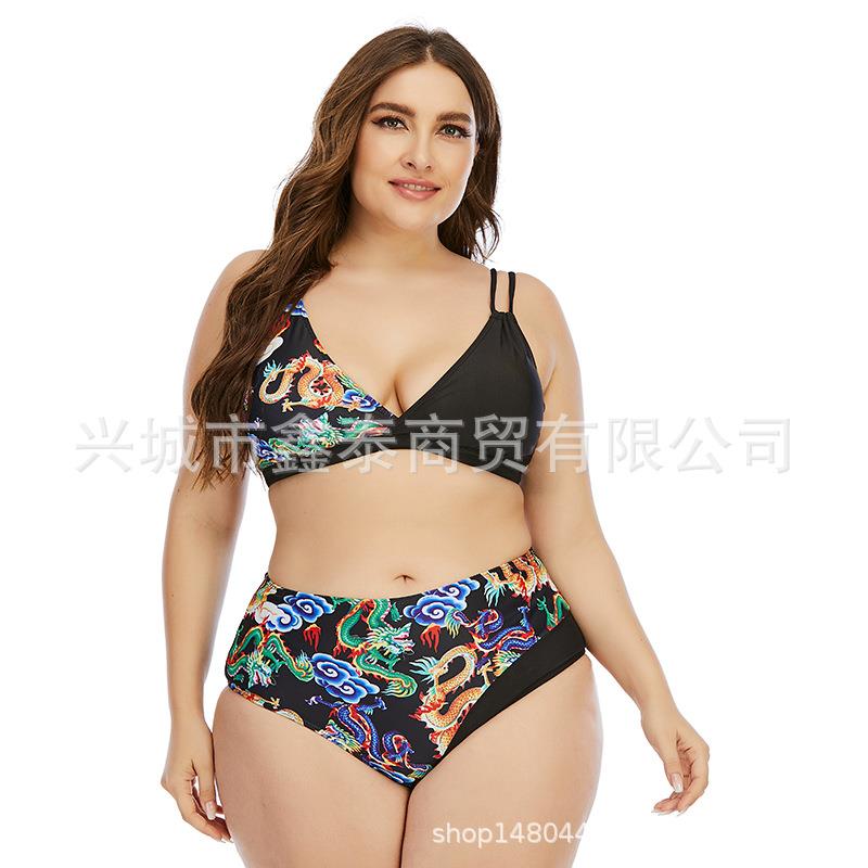 bikini woman fat swimsuit size plus size plus split