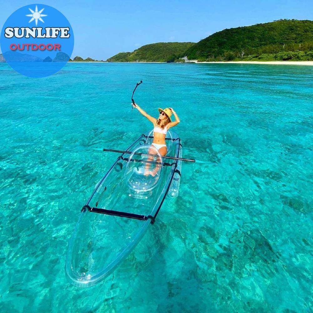 Sunlife网红水晶船玻璃船摄影全透明皮划艇景区观光玻璃船带划桨