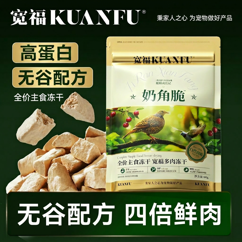 宽福猫咪零食冻干奶角脆羊奶棒鸡肉奶酪洁齿磨牙高蛋白主食gb