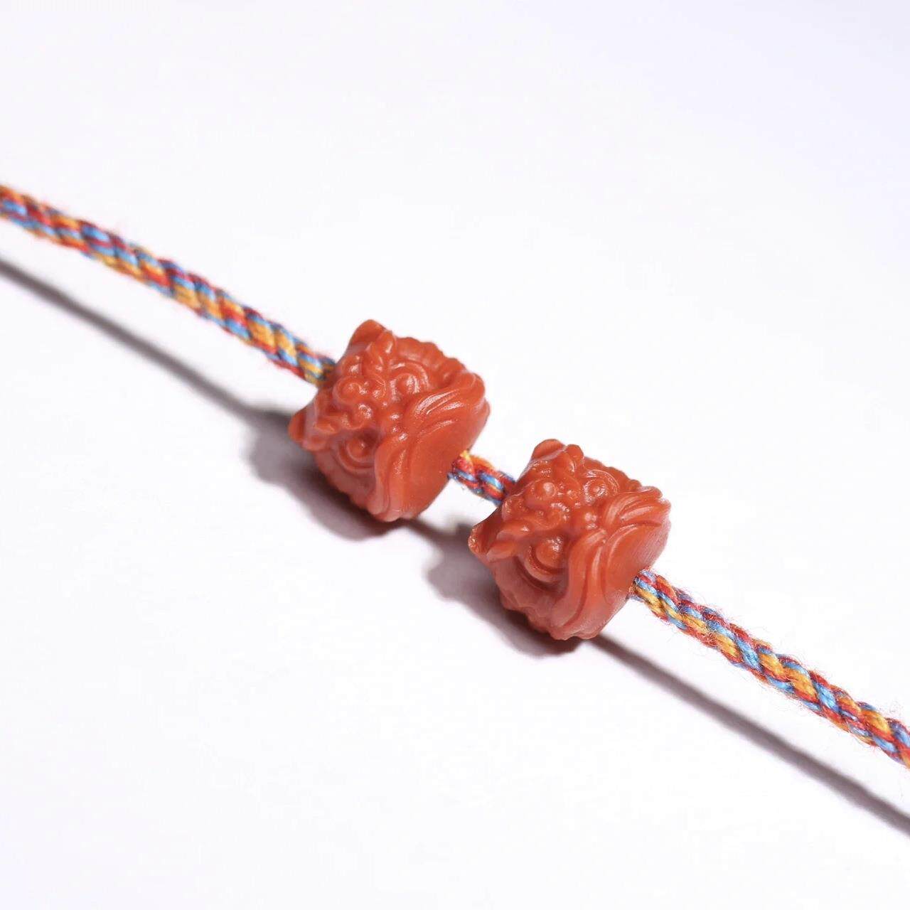 2026天然玛瑙南红狮子头醒狮立体雕刻吊坠手串手工DIY雕刻件货源