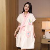 严选珊瑚绒可穿吸巾浴加厚柔软水速 卡通可爱浴 干交叉女绑带生款