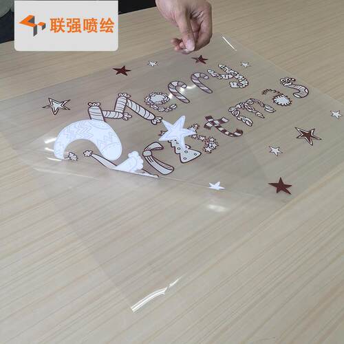 深纸圳厂制作UV超家玻OAW璃贴橱窗透明贴纸双透面图案