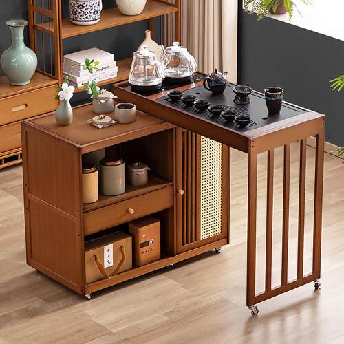 移动茶桌小茶台烧水壶一体家用2025新款高端阳台泡茶桌子客厅茶几