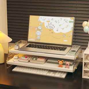 亚克力电脑桌面收纳置物增高架办公室多层护颈宿舍置物架书桌