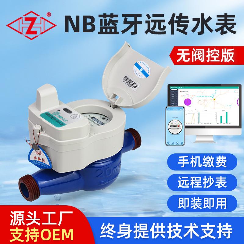 源头厂家NB-Iot无阀铁壳智能蓝牙远传水表双通道手机扫码家用水表