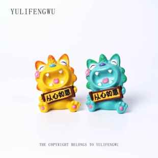 鱼里风物｜从心如愿 瓦猫摆件小号云南非遗文创办公室桌面装饰礼