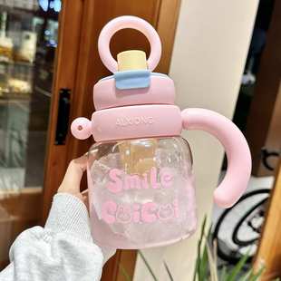 茶水分离水杯可爱大容量吸管女高颜值网红双饮办公室家用冰霸杯子