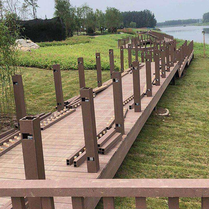景观塑木栏杆塑木塑地板栈道地板公园生态木地板木塑工程护栏