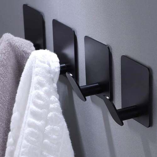 4/1pcs Stainless Steel Bathroom Robe Hooks Adhesive Wall Hoo