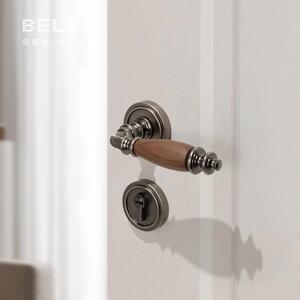 复古法式胡木桃木门锁静欧式室内分体F21-B66锁门门具把手卧室音