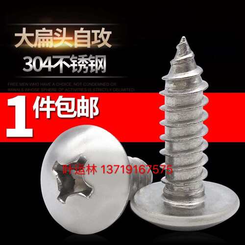 m3.5系列 304不锈钢十字大扁头自攻螺钉 伞型状304不锈钢尖尾自攻