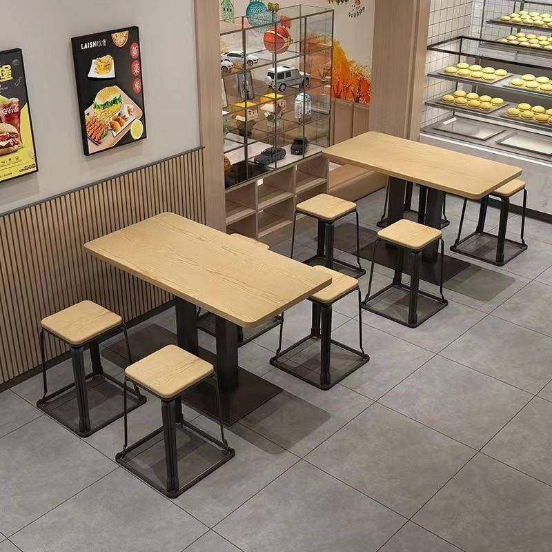 面馆餐厅桌椅组合早餐饭店奶茶店桌凳套装小吃店快餐桌子餐饮商用