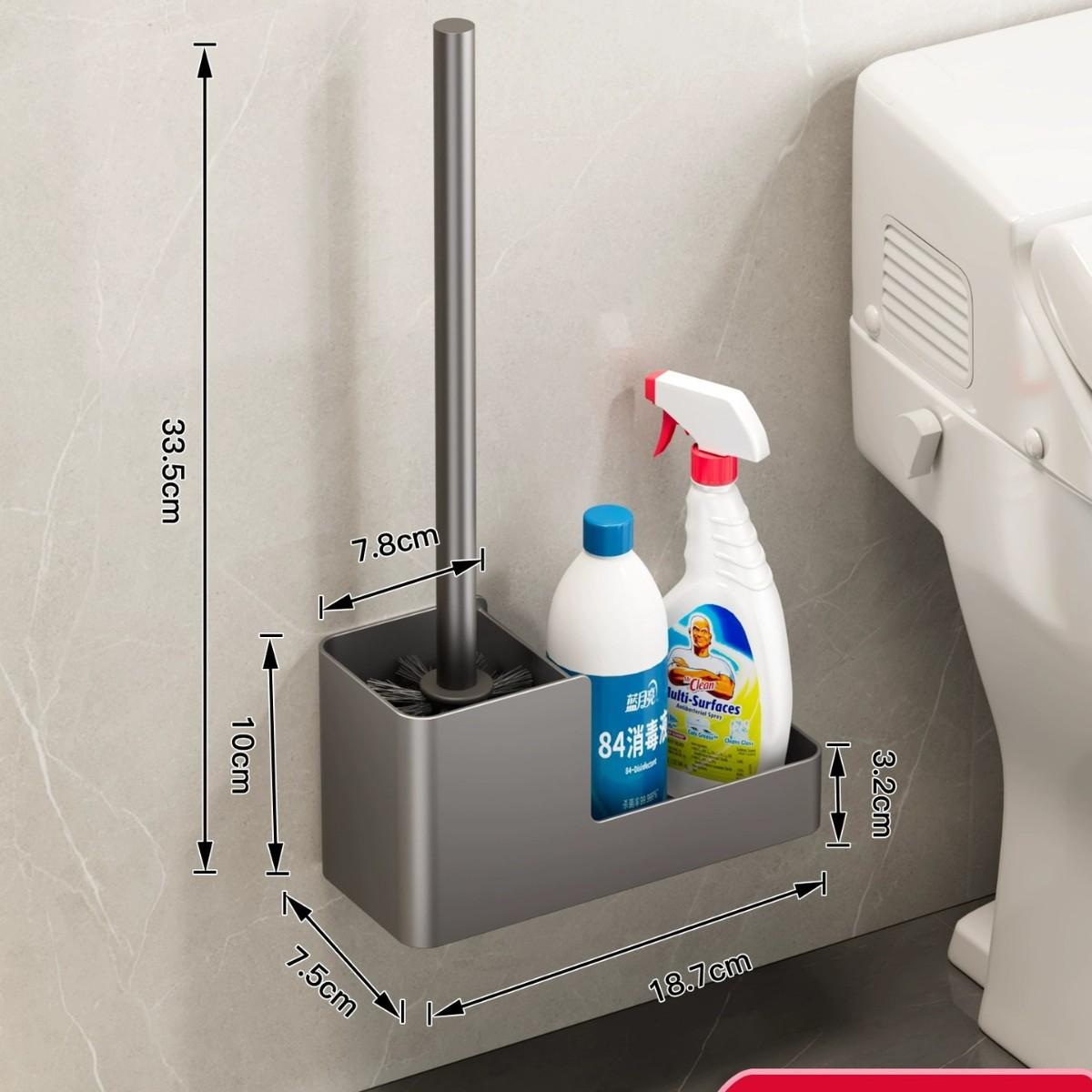 马桶刷壁挂式置物架厕所刷子卫生间家用无死角奶油风网红2024新款