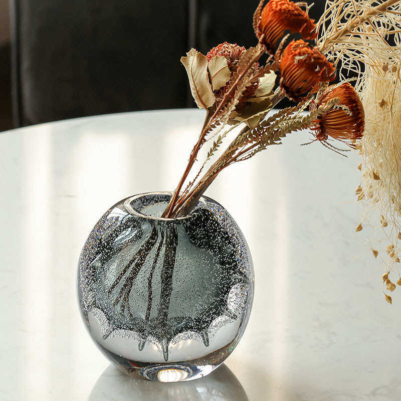 简约轻奢气泡灰色琉璃玻璃花瓶创意软装电视柜餐桌台面装饰摆件,家居饰品,装饰摆件,淘宝优惠券,粉丝福利购,淘宝优惠卷