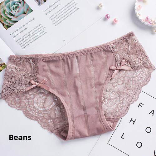 Girls underwear women pure cotton black and white gray stude