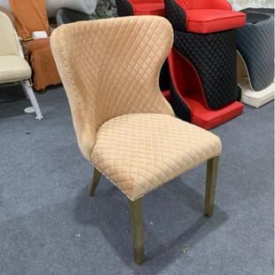 欧式现简约餐椅家欧用美不1085锈钢布艺软代包餐厅式椅式休闲书桌
