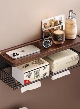 胡桃木卫间厕纸盒免打孔浴生NOY厕所洗洗手间抽纸巾脸巾收纳置物