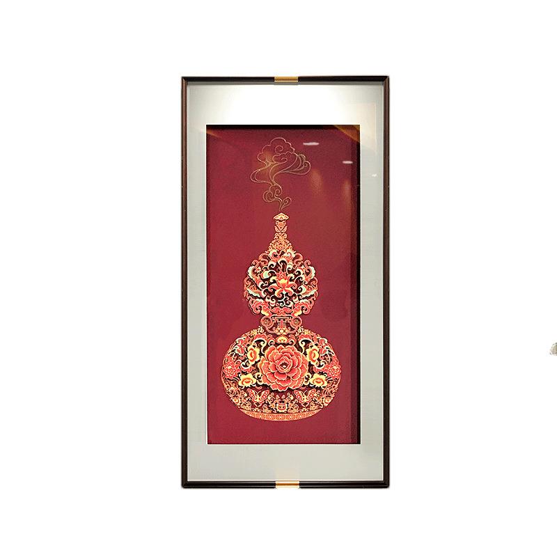福禄吉祥玄关装饰画新中式入户走廊尽头壁画寓意好楼梯口过道挂画
