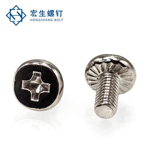 源工厂头MAGA-102M3M头6平头滚花镀镍机牙螺丝平 CM圆防滑防松螺