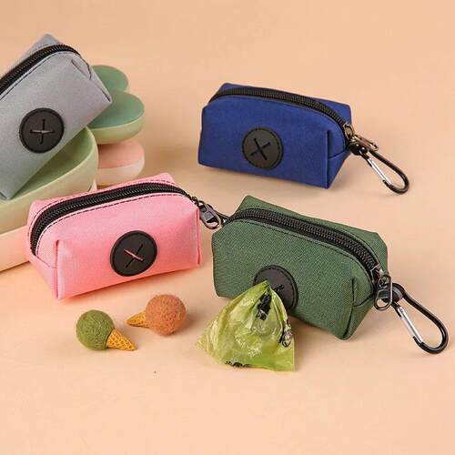 Canvas Dog Poop Bag Holder, Outdoor Pet Waste Bag Dispenser