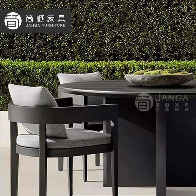 别墅庭院铝合金桌椅花园阳光房室外防水防晒桌椅酒店民宿一桌四椅