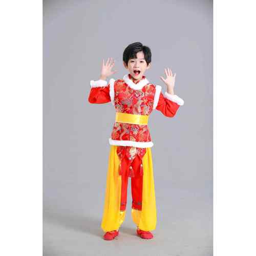 正品儿童古典舞服舞台出服打鼓男童表演服水袖舞蹈中演风表演服女