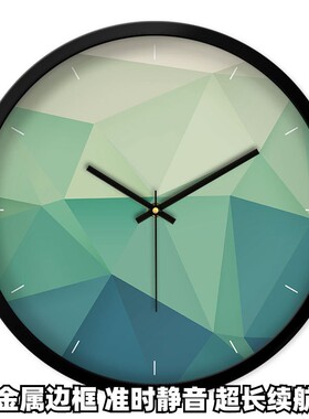 创意时尚挂钟不规则几何图案渐变经典深沉海洋风未来感公寓北欧钟