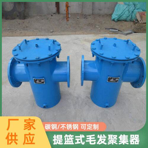 厂家供应提篮式过滤器一次网立式直通式除污器工业篮式毛发聚集器