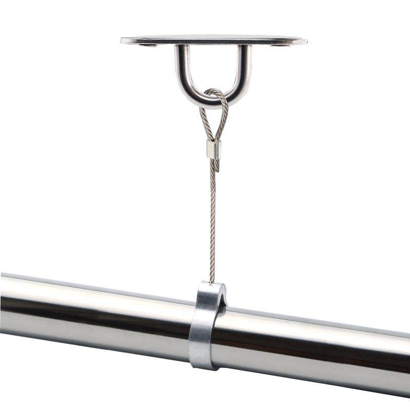 304不锈钢阳台固定式晾衣杆顶装吊通挂衣杆法兰座钢丝绳吸顶套装,家装主材,钢丝绳,淘宝优惠券,粉丝福利购,淘宝优惠卷