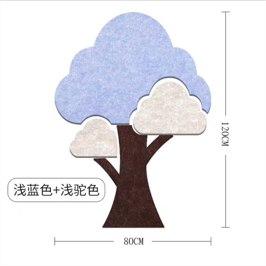 儿童板板装饰墙墙贴毛毡墙背景留言板吉祥幼儿园展示房毛毡贴树