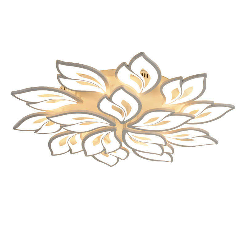 新款创意叶子卧室客厅吸顶灯欧式酒店大灯现代智能语音带遥控灯具