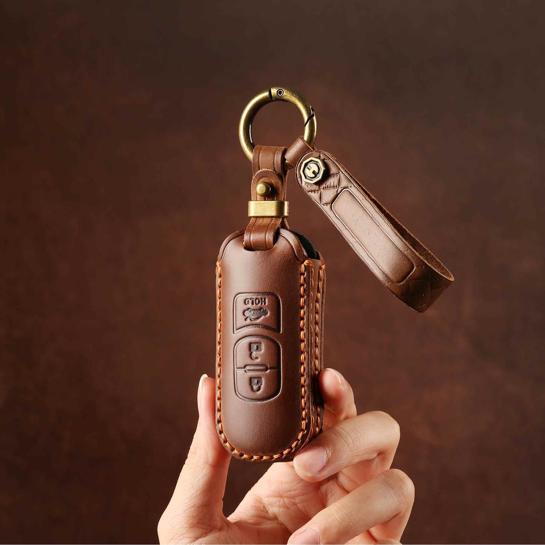 适用于马自达CX-5阿特兹CX-30昂克赛拉cx-9车真皮汽车钥匙套包扣