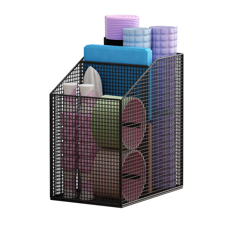 瑜伽垫收纳筐家用运动健身器材收纳架夹缝家用放羽毛球篮球置物架