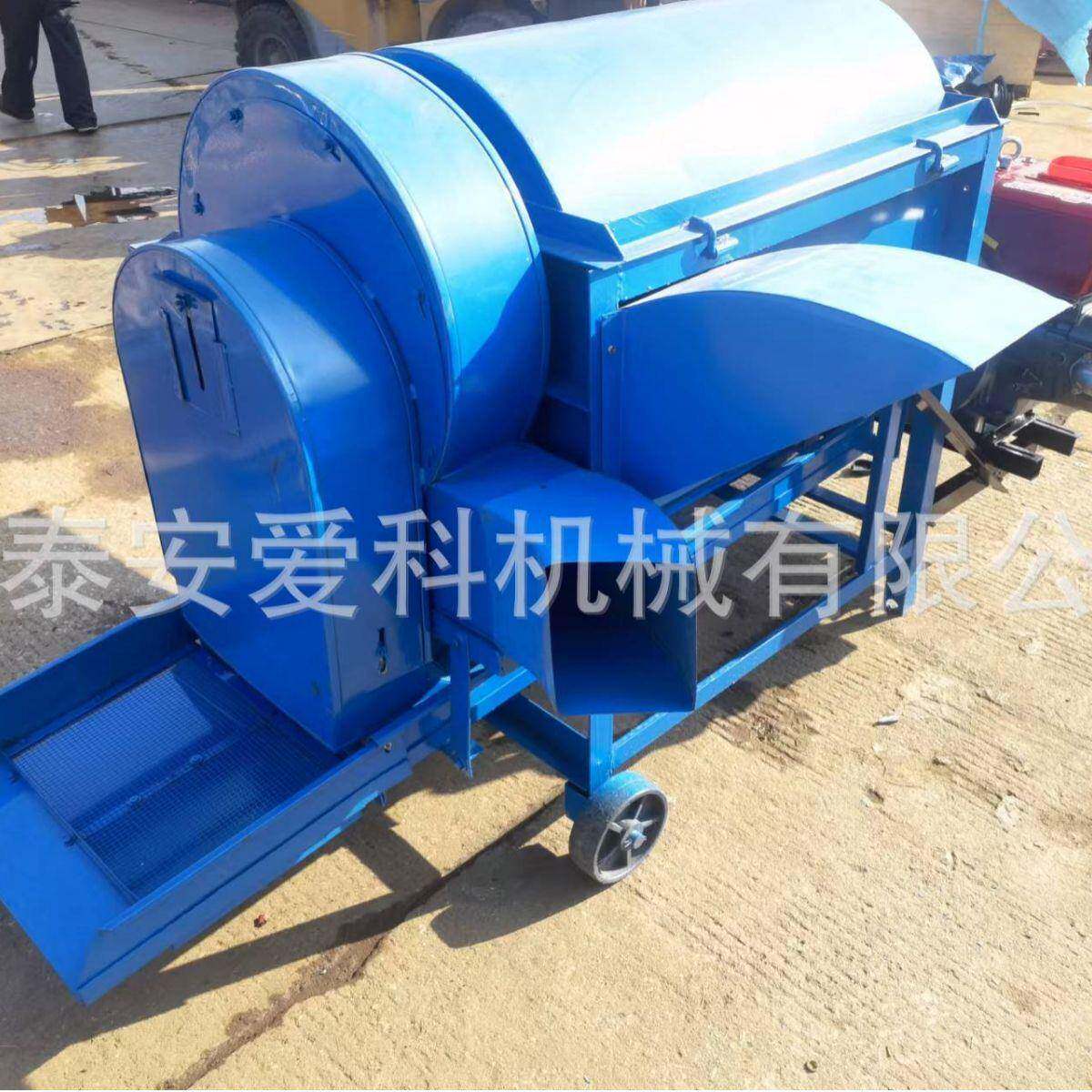 山东90型稻麦脱粒机电机柴油机带动稻穗农作物打谷机可改移动轮胎