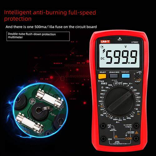 Unilide Ut890C数字万用表高精度电工专用万用表多功能防烧万用表