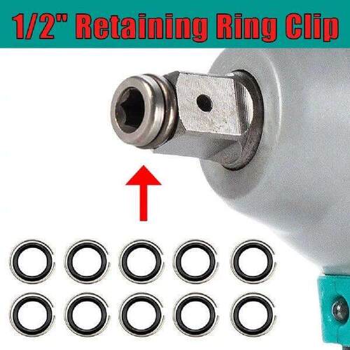 10Pcs 1/2 inch Retaining Ring Clip with O-Ring for Impact