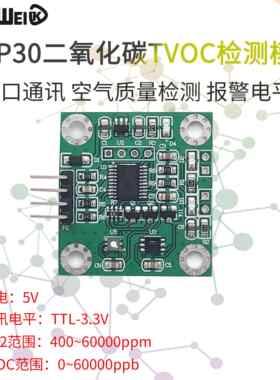 SGP30二氧化碳浓度感测器模块CO2检测气体温湿度TOVC农业串口通讯