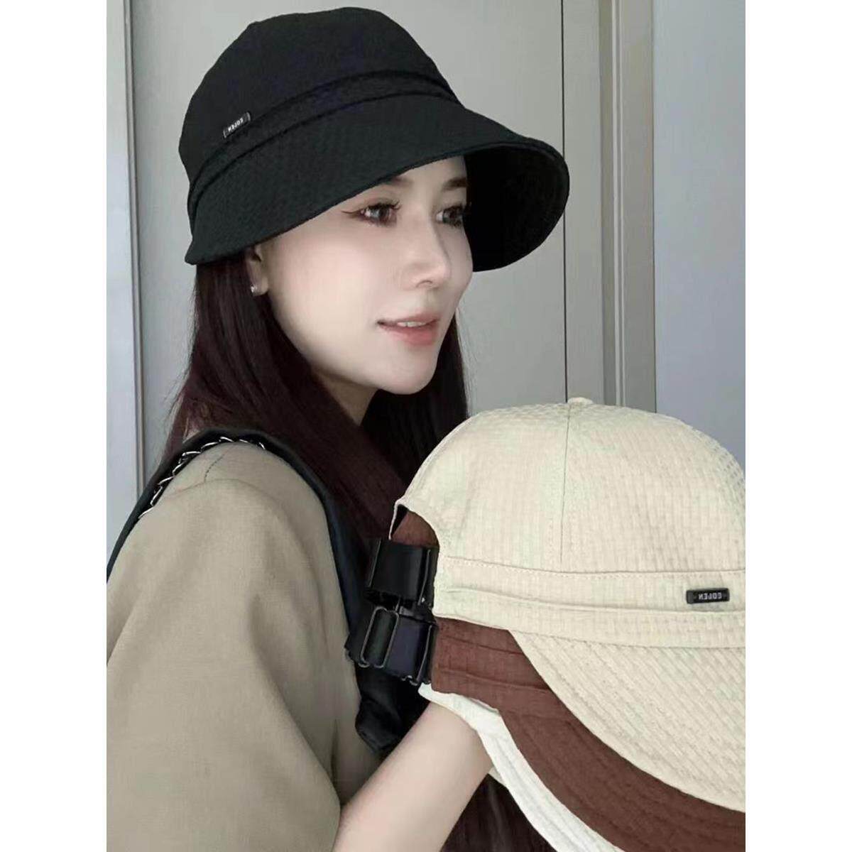 帽子2025新款春夏女式韩版容易搭配的遮阳和遮阳渔夫帽大围露脸小