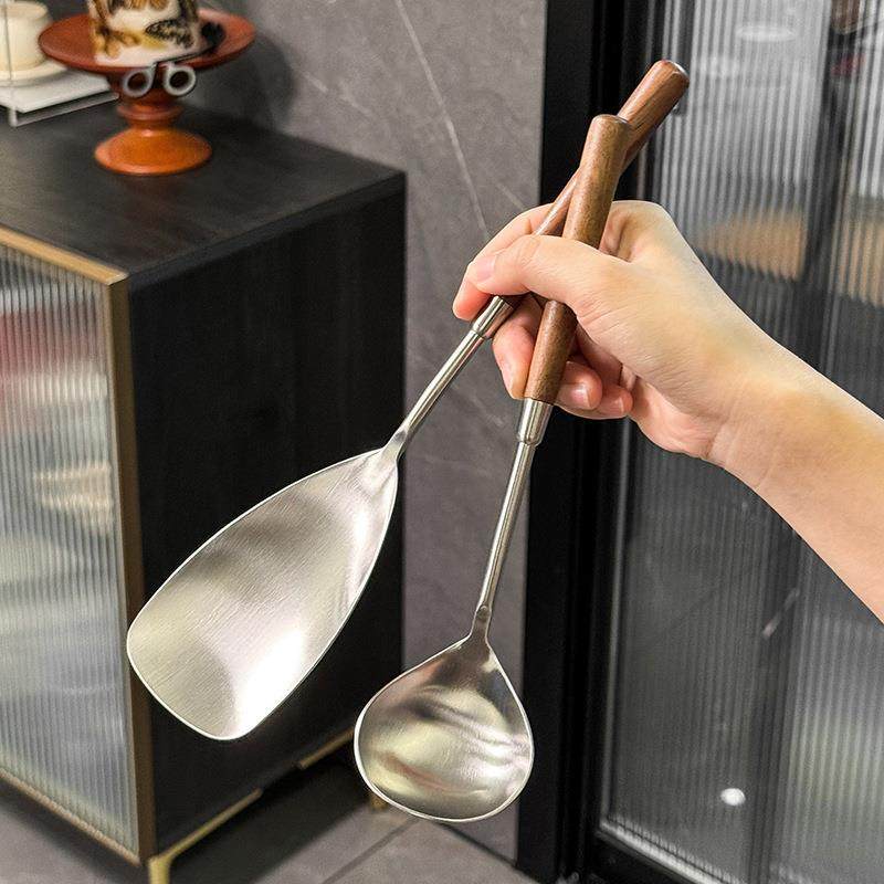 304不锈钢胡桃木手柄小锅铲汤勺煎铲厨房厨具套装不粘锅五件套,厨房/烹饪用具,锅铲,淘宝优惠券,粉丝福利购,淘宝优惠卷