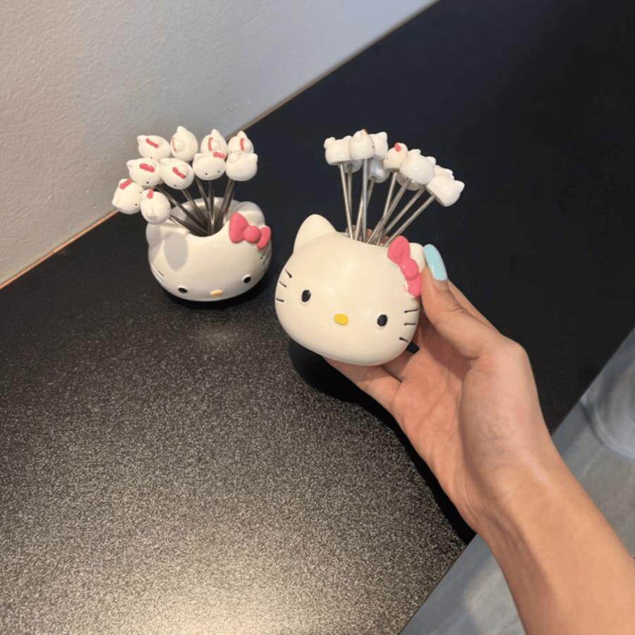 可爱卡通hellokitty304不锈钢水果叉2024新款高颜值家居厨房好物