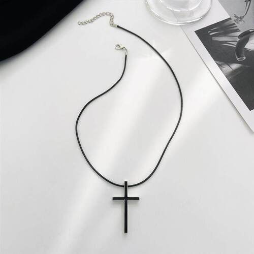 Cross Border Retro Cross Men Women Black Necklace 十字架项炼