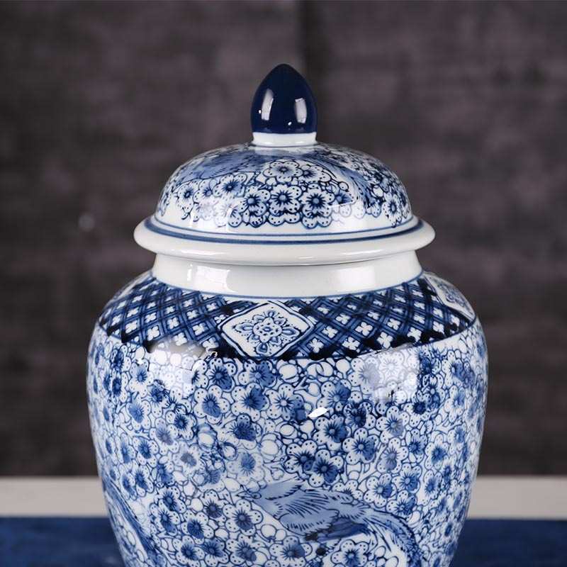 新中式古典景德镇喜上眉梢青花瓷陶瓷花瓶样板房酒店民宿家居摆件