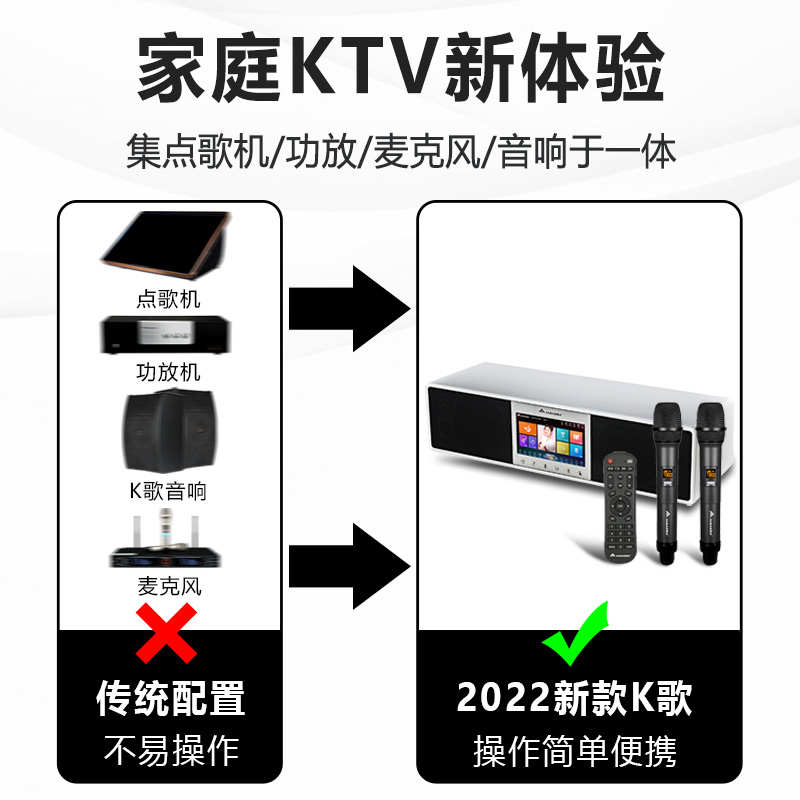 全新升级InAndOn/音王点歌机A7电视回音壁家庭KTV音响套装一体机