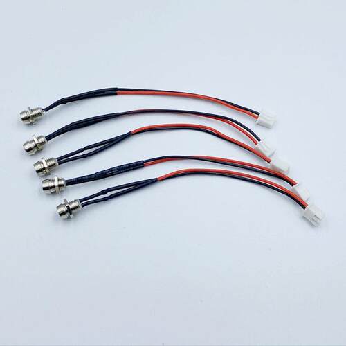 开孔6MM金属LED指示灯3V5V6V9V12V24VF3带端子线PH2.0-2P红蓝绿黄