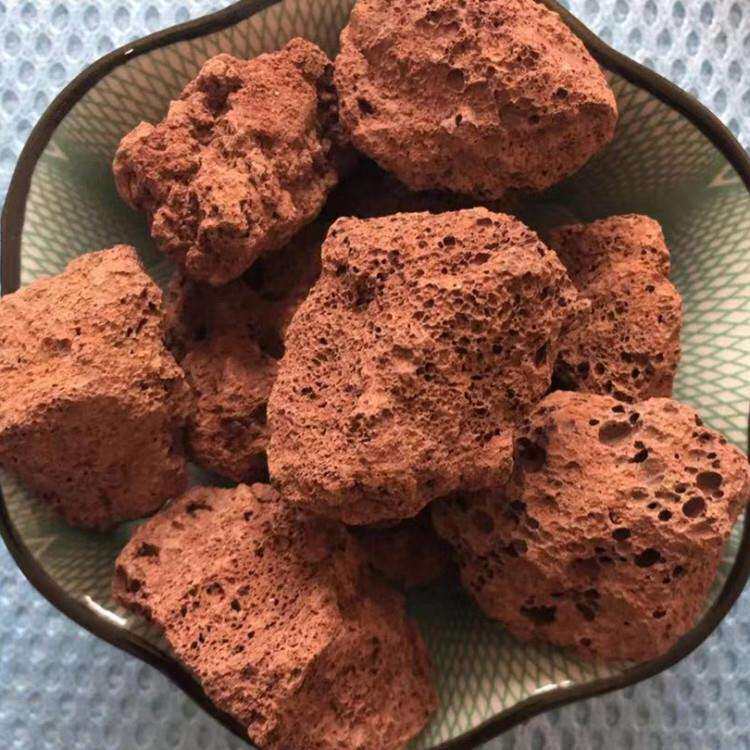 火山石纯红色鱼缸专用小颗粒多肉兰花营养土造景滤材铺面石底沙